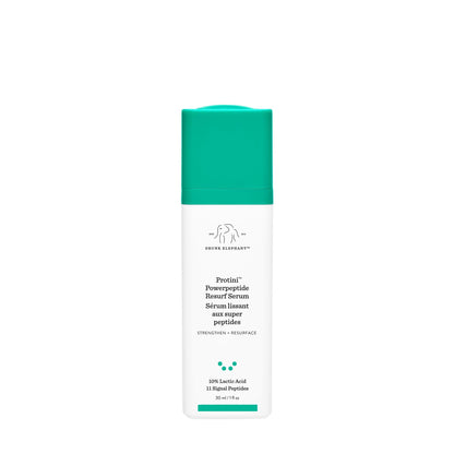 Drunk Elephant Protini Powerpeptide Resurf Serum - 30 ml/1 fl oz - Exfoliating Lactic Acid AHA Serum - Clean Clinical Skincare - Cruelty-Free - Free of Essential Oils, Silicones, and Fragrance
