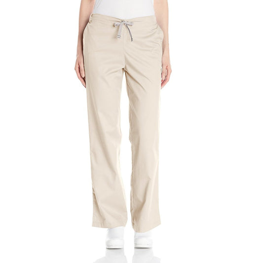 WonderWink Women's Plus-Size Wonderwork Flare Leg Scrub Pant, Khaki, 5X-Large