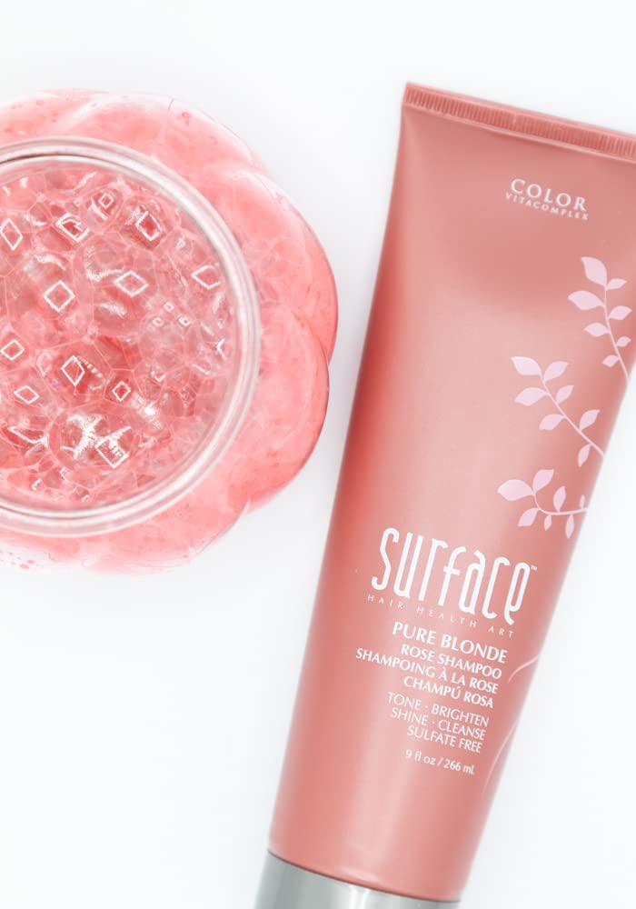 SURFACE Hair Pure Blonde Rose Shampoo – Sulfate-Free, Paraben-Free Cleansing, Shine, Tone & Enhance - 9oz