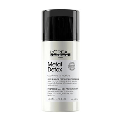 L'Oréal Professionnel Paris Metal Detox Smoothing Cream - Lightweight Styling Leave-In Treatment For All Hair Types, Hydrates and Protects Against Frizz, UV & Metals