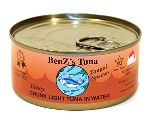Benz's Tongol Tuna in Water, 6 Ounce Easy Open Pull-Top Lids, Kosher and Kosher for Passover (3 Pack)