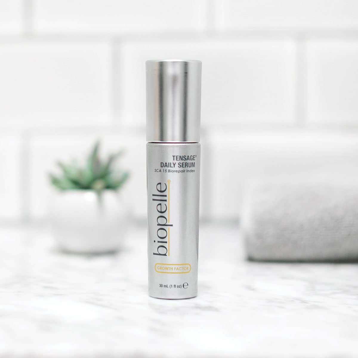 Biopelle Tensage Growth Factor Daily Facial Serum with SCA 15 Biorepair Index, Snail Mucin Serum for Face with Niacinamide, Hyaluronic Acid, and Antioxidants, 1 Oz