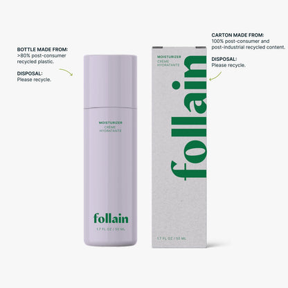 Follain Lightweight Daily Moisturizer for All Skin Types | Hyaluronic Acid, Peptides, Retinol-Alternative Bakuchiol - Deeply Hydrates + Visibly Plumps Skin - Clean Beauty, Vegan & Cruelty-Free