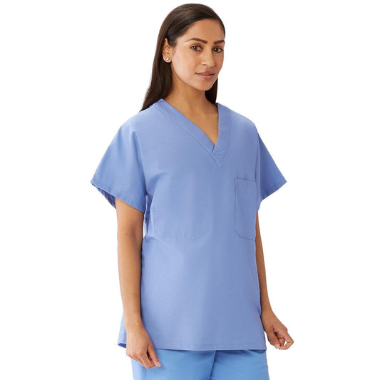 CottonCare Unisex Scrub Tops Ceil Blue