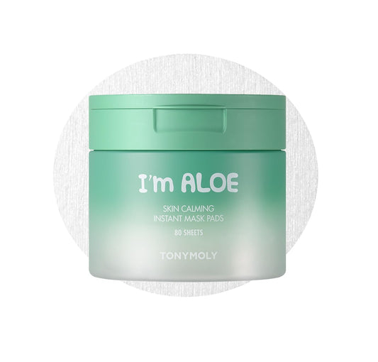 TONYMOLY I’m Aloe Skin Calming Mask Pads 80 Biodegradable Sheets for Sensitive, Dry Skin Hydrating, Moisturizing, Soothing Korean Skincare