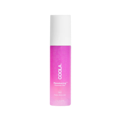 COOLA Organic Rewakening Rosewater Mist Face Spray, Dermatologist Tested Skin Barrier Protection with Ginseng & Green Tea Extract, Vegan and Gluten Free, 1.7 Fl Oz