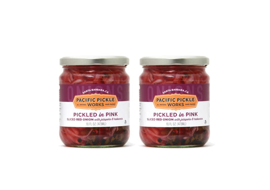Pacific Pickle Works, Pickled in Pink - Pickled Sliced Red Onions, 16 Fl Oz (Pack of 2)