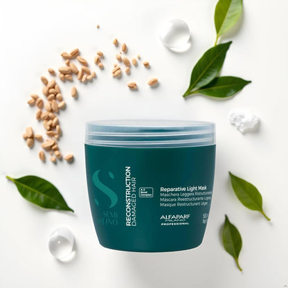 ALFAPARF MILANO Semi di Lino Reconstruction Light Bond Repair Hair Mask for Damaged Hair - Fine Hair - Hair Repair – Restructures, Strengthens - Color Safe - Deep Conditioner - Vegan