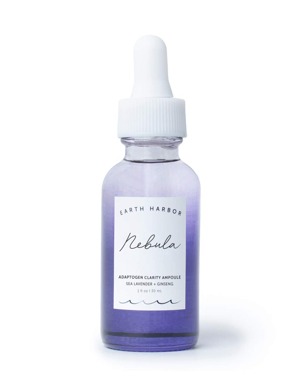 Earth Harbor NEBULA Adaptogen Clarity Ampoule – Serum for Acne, Blemishes & Oily Skin, Clarifying & Balancing with Squalane & Ginseng, 1 fl oz