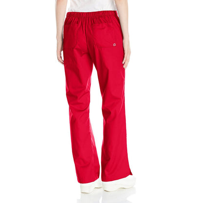 WonderWink Women's Wonderwork Flare Leg Scrub Pant, Red, Large
