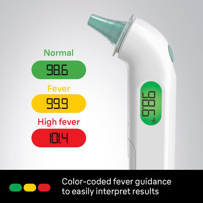Braun ThermoScan 4 Digital Ear Thermometer for Kids and Adults, Professional Accuracy, Color Coded and Audio Fever Guidance for Babies, Toddlers