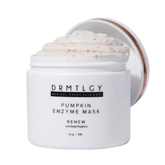 DRMTLGY Pumpkin Enzyme Face Mask with Jojoba Beads. Gentle Exfoliating Pumpkin Facial Mask for Dullness, Uneven Skin Tone, Fine Lines and Wrinkles. 5.5 oz