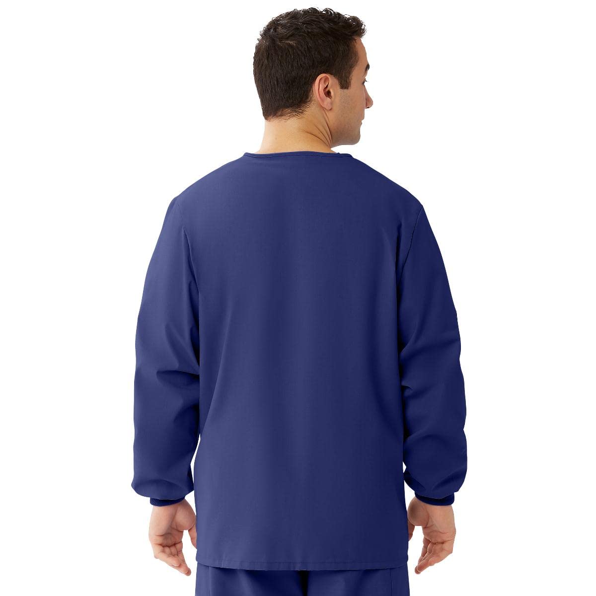 Medline AngelStat Unisex Snap-Front Warm-Up Scrub Jacket, Navy, Size 3XL