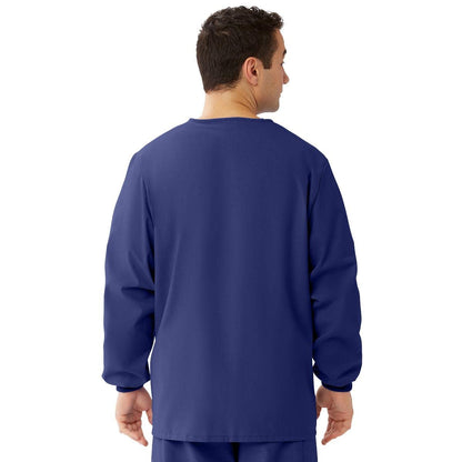 Medline AngelStat Unisex Snap-Front Warm-Up Scrub Jacket, Navy, Size 3XL