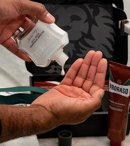 Proraso Shaving Kit - Nourishing Shaving Cream & After Shave Balm for Coarse, Thick Beards - Premium Italian Shave Kit Duo for Men - Gift Set for Men