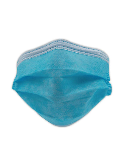 MAGID MM001 Disposable Face Masks with Adjustable Nose Clip, Triple-Layer Construction, Non-Woven Material, Blue