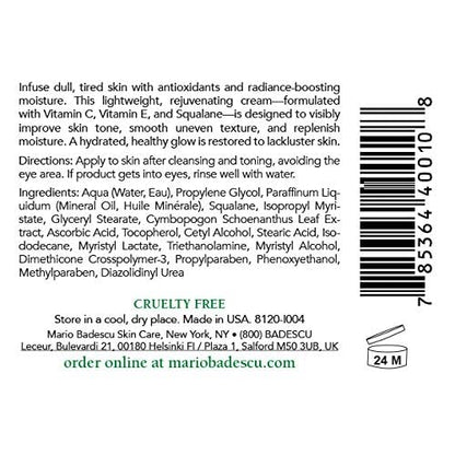 Mario Badescu Hydro Face Moisturizer with Vitamin C for Combination and Sensitive Skin | Lightweight Facial Cream for Men & Women | Moisturizing Skincare with Vitamin E, 2 Fl Oz