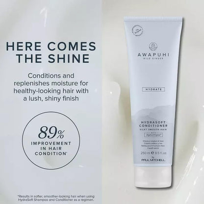 Awapuhi Wild Ginger by Paul Mitchell HydraSoft Conditioner, For Silky Smooth Hair, Ideal For All Hair Types, Especially Dry + Frizzy Hair