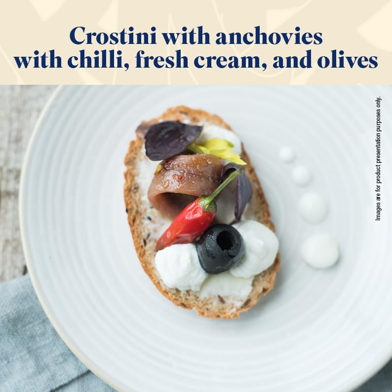 MANGIAR BENE RIZZOLI – Anchovies Fillets in Olive Oil & Chilli Pepper – 2.82oz Jar. (MSC-Certified Sustainable Seafood, From The Cantabrian Sea)
