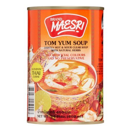 Maesri Tom Yum Soup | Ready To Eat Authentic Thai Curry Soup | 14 Oz Can