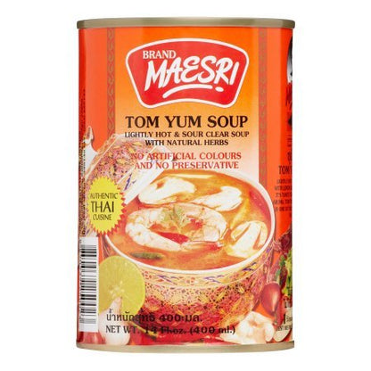 Maesri Tom Yum Soup | Ready To Eat Authentic Thai Curry Soup | 14 Oz Can