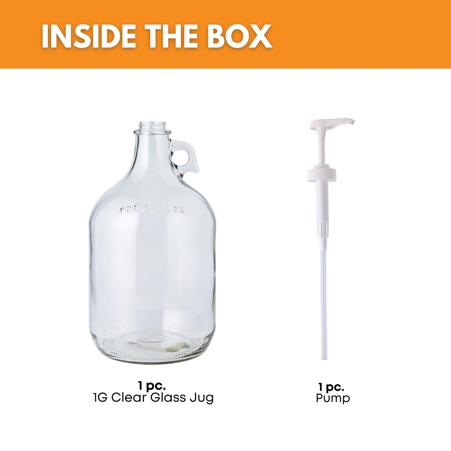 Fastrack 1 Gallon Glass Jug Laundry Detergent Dispenser | Airtight Screw-Top Pump Container | Non-Slip Base | Detergent Pump Dispenser or Syrup Pump Dispenser | Eco Friendly Food Grade