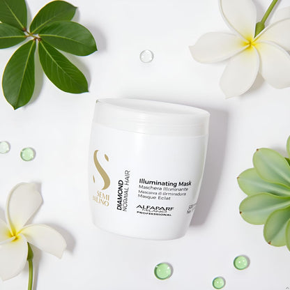 Alfaparf Milano Semi Di Lino Diamond Illuminating Hair Mask - Color Safe Deep Conditioner for Color Treated Hair - Adds Shine and Body - Sulfate, Paraben and Paraffin Free - Professional Salon Quality