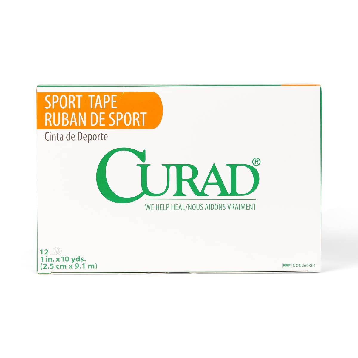 CURAD Ortho-Porous Sports Adhesive Tape, Latex Free, 1" x 10 Yards Size, Pack of 144