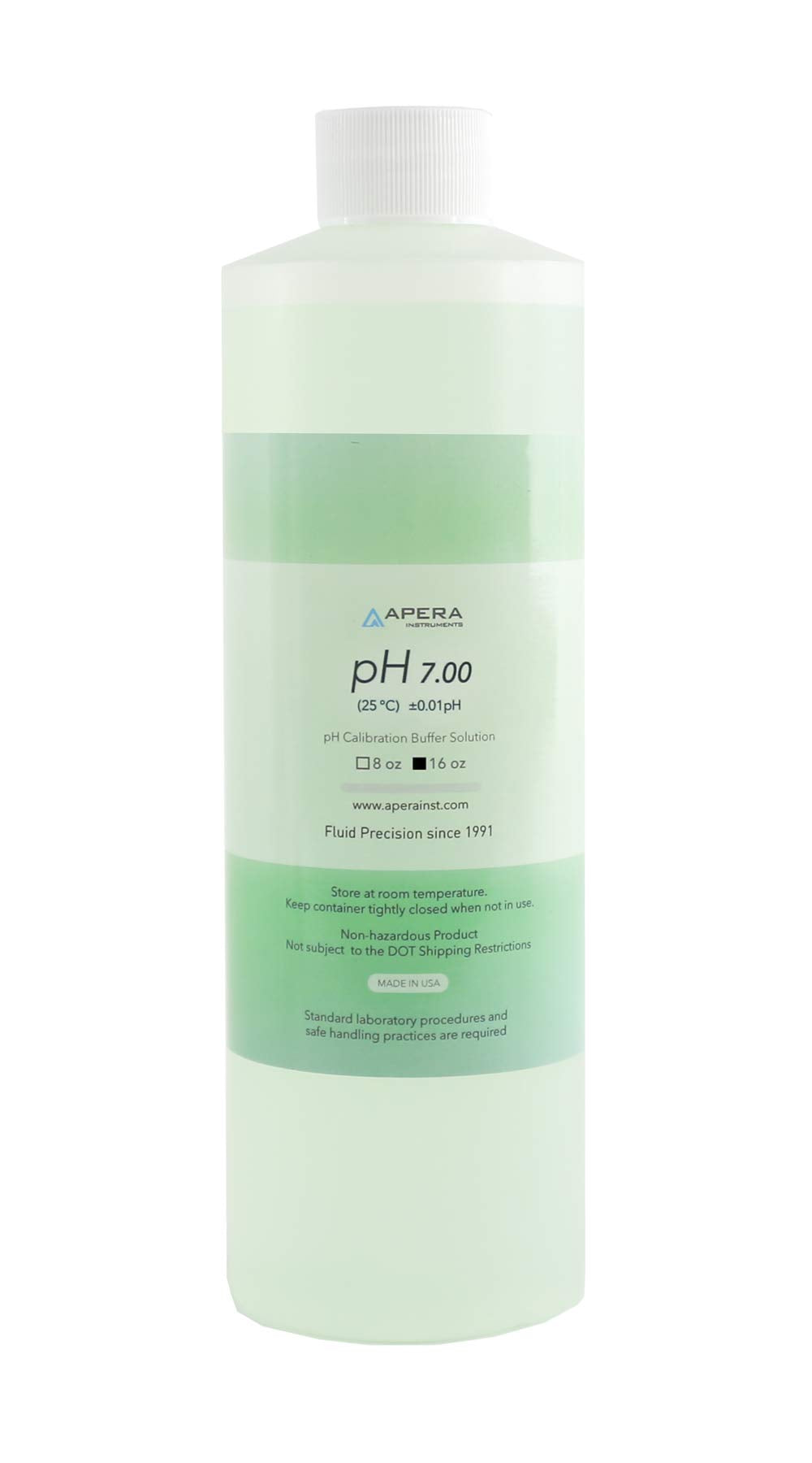 Apera Instruments pH 7.00 Standard Buffer Solution for pH Calibration, 16 oz. Bottle, NIST Traceable