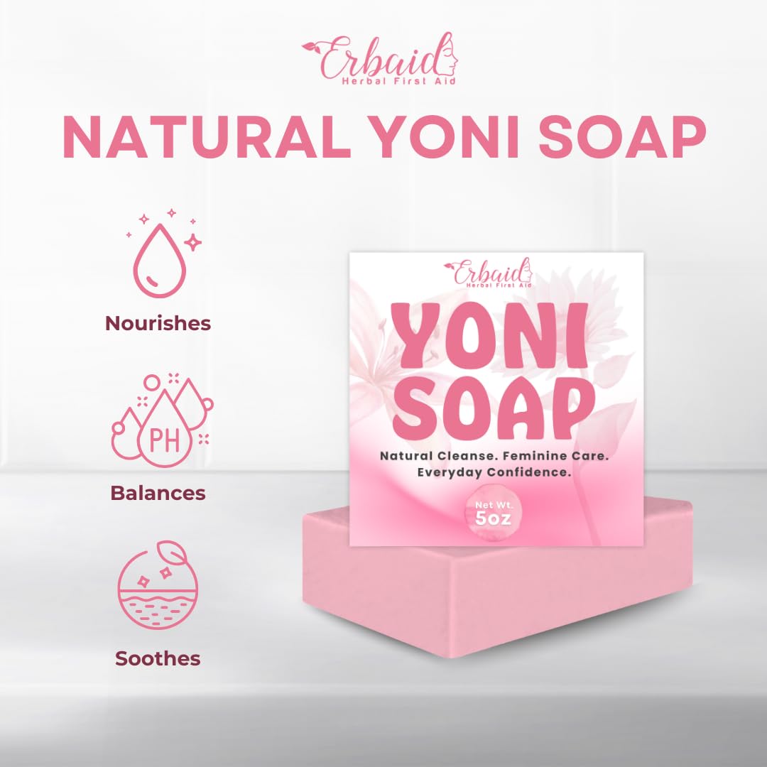 Yoni Soap – pH Balance Feminine Wash for Odor Control & Hydration – Gentle Yet Effective Vaginal Wash for Daily Intimate Hygiene – Natural Cleansing & Moisturizing Vagina Soap for Women, Made in USA