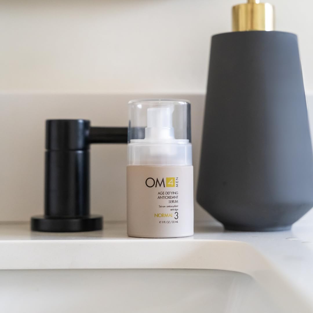 Organic Male OM4 Normal STEP 3: Age-Defying Antioxidant Serum - Men anti-aging light facial Vitamin C solution refines fine lines and wrinkles for men