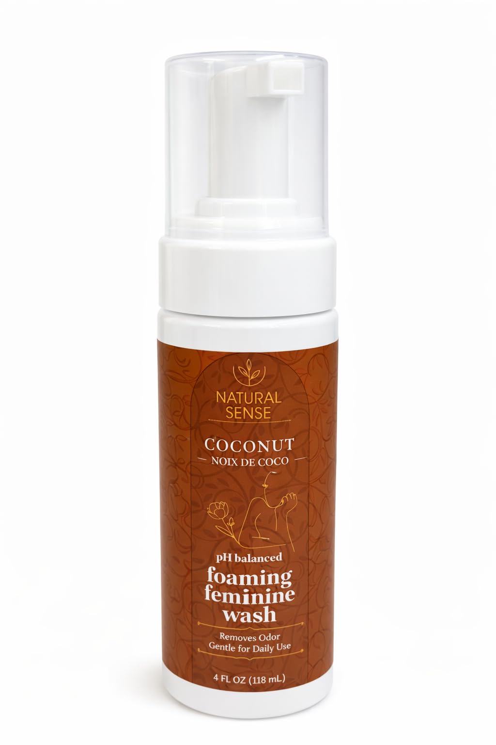 (Set of 2) Feminine Foaming Wash Coconut (noix de coco) 4 Fl Oz Fresh &Gentle remove odor GENTLE FOR DAILY USE. Ph balanced foaming feminine wash(usage feminine moussant à ph equilibrée)