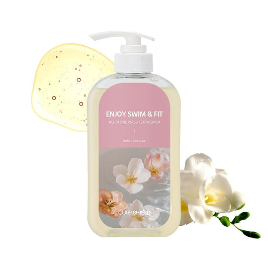 Enjoy Swim 3-in-1 Cleanser for Women, Chlorine Removal Body Wash, Skin Care, Hard Water Support, Odor Control, Swimmers Shampoo, 16.9 Ounce, 500ml