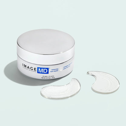 IMAGE Skincare, IMAGE MD Restoring Eye Masks, Hydrating Hydro-Gel Under Eye Masks, 3x Hyaluronic Acid Visibly Firms and Hydrates