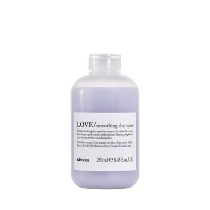 Davines LOVE Smoothing Shampoo, Taming Anti-Frizz Gentle Cleansing Action for Wavy, Unruly, Coarse Hair - Gives Shine, Elasticity, Softness, and a Sleek Smooth Look with Olive Extract, 8.45 Fl Oz