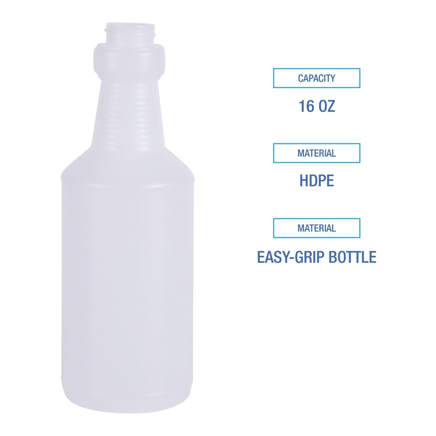 Boardwalk Handi-Hold Spray Bottle, 16 oz, Clear, 24/Carton