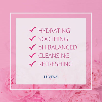 LUVENA Personal Wash - Intimate Wash for Women - Gentle Feminine Wash to Help Moisturize and Resist Odor - pH Balanced, Vitamin E, Paraben Free - Sweet Pea Scented 1pk- (6.76 oz)