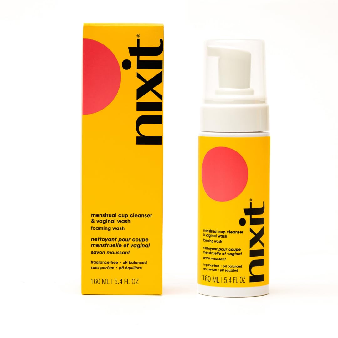 nixit Menstrual Cup Cleaner & Vaginal Wash – pH-Balanced, Fragrance-Free Feminine Wash for Menstrual Cup & Disc – Gentle Foaming Cleanser for Sensitive Skin – Paraben & Sulphate-Free – (5.4 fl oz)