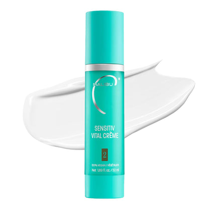 Malibu C Sensitiv Vital Crème Face Moisturizer - Non-Comedogenic Moisturizer for Combination Skin - Lightweight Formula Enriched with Pro Vitamin B5 & Jojoba Esters (1.69 oz)
