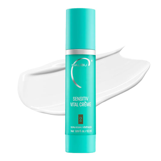 Malibu C Sensitiv Vital Crème Face Moisturizer - Non-Comedogenic Moisturizer for Combination Skin - Lightweight Formula Enriched with Pro Vitamin B5 & Jojoba Esters (1.69 oz)