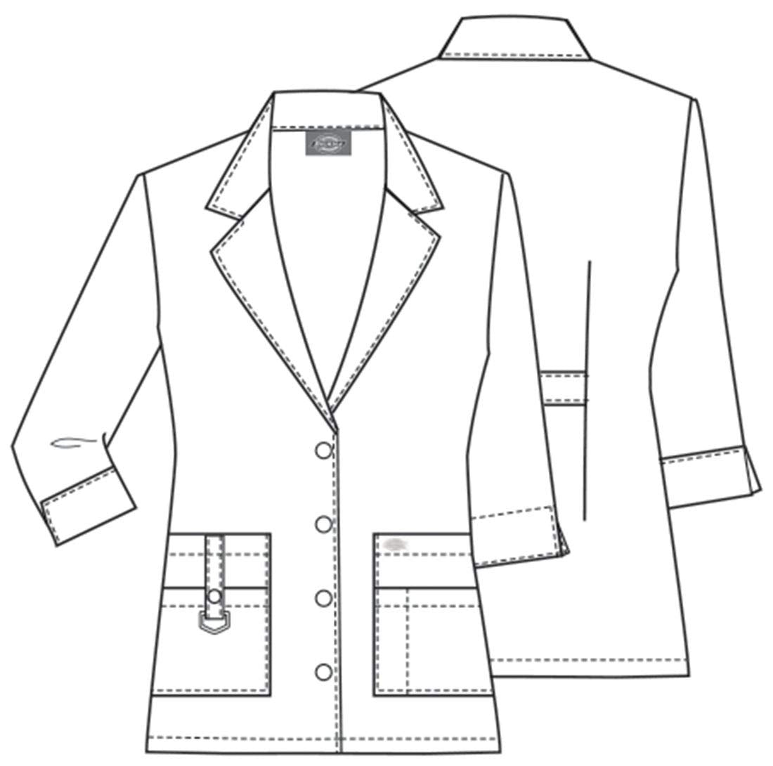 Dickies Women's Junior Fit 3/4 Sleeve Lab Coat
