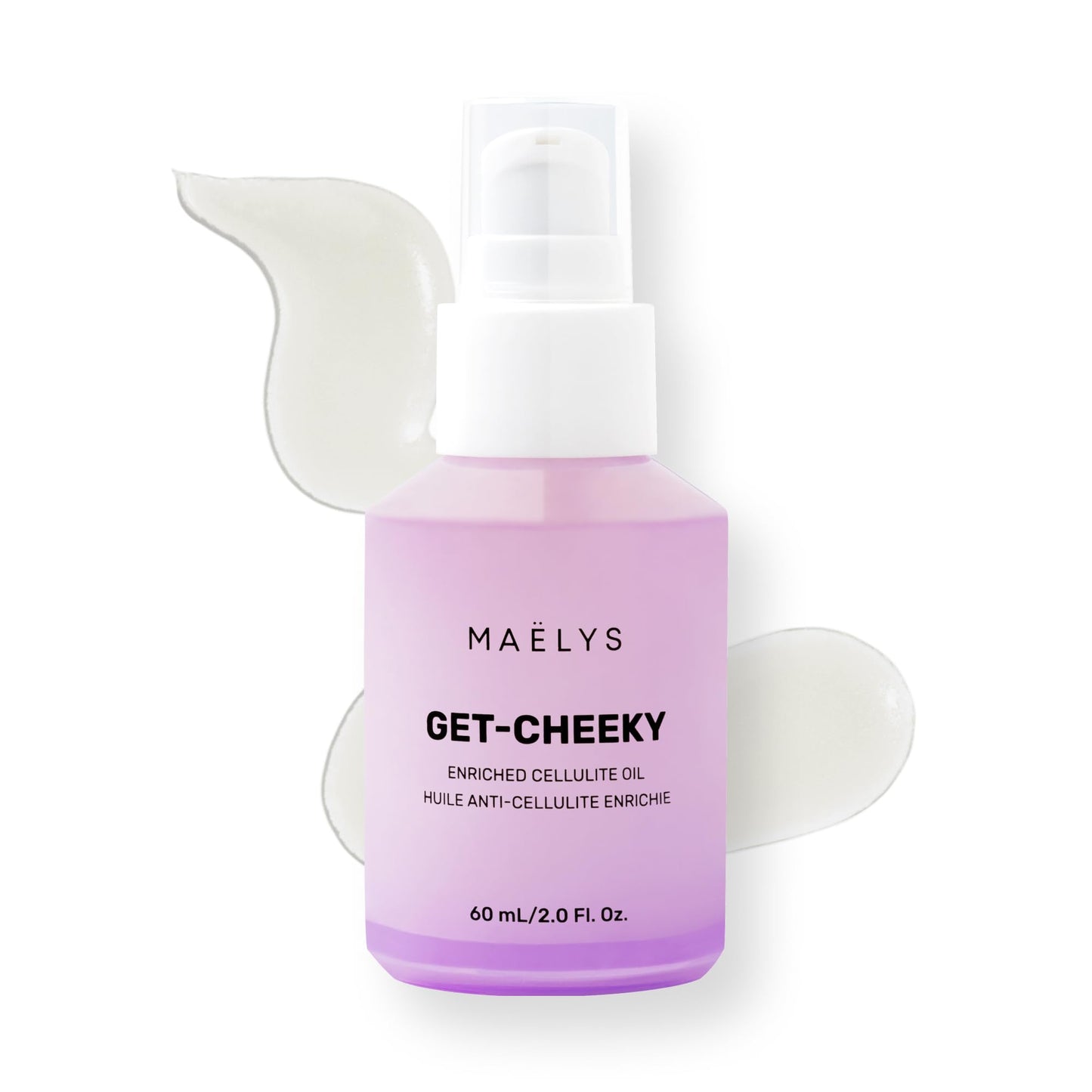 MAËLYS GET-CHEEKY Body Oil for Women - Cellulite Massage Oil with Shea Butter & Vitamin E - Skin Oil for Massage Therapy & After Shower Use - Helps Reduce the Look of Dimpled Skin (2 Fl Oz)