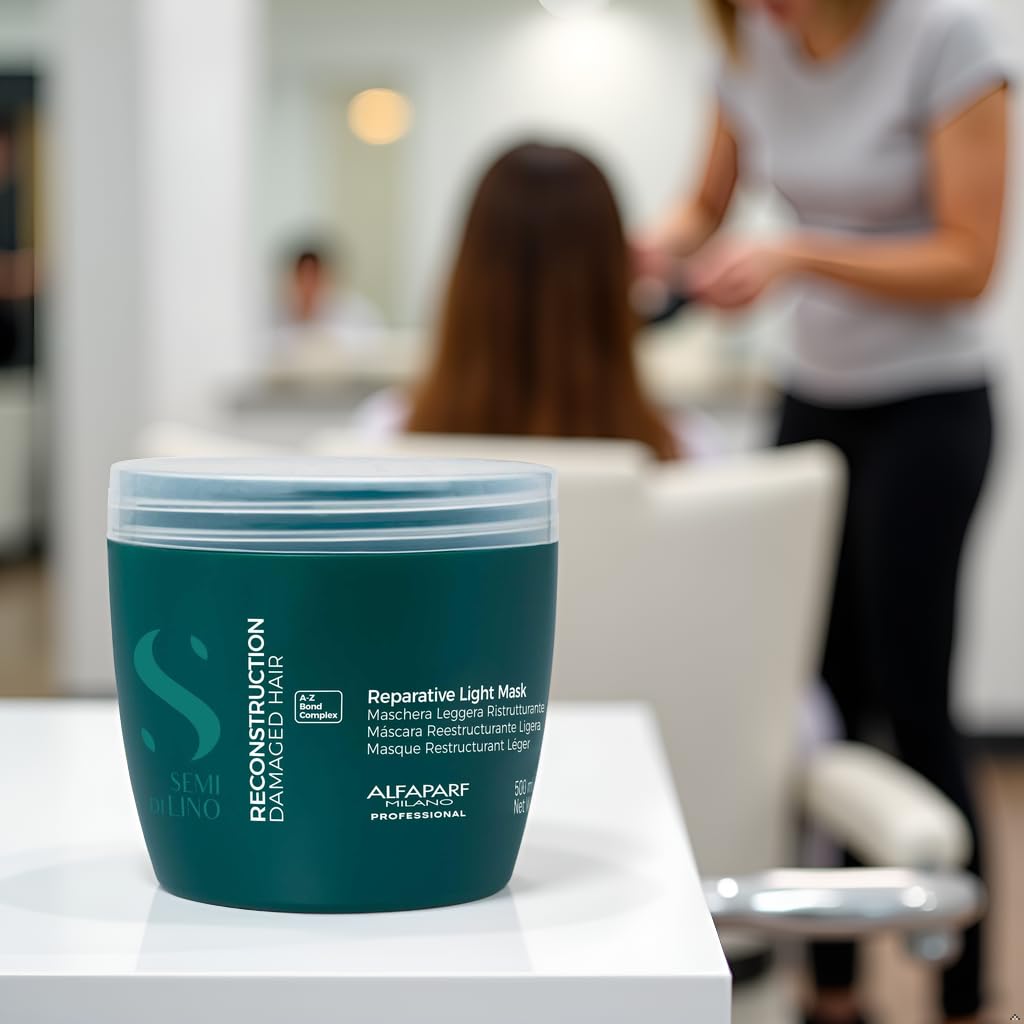 ALFAPARF MILANO Semi di Lino Reconstruction Light Bond Repair Hair Mask for Damaged Hair - Fine Hair - Hair Repair – Restructures, Strengthens - Color Safe - Deep Conditioner - Vegan