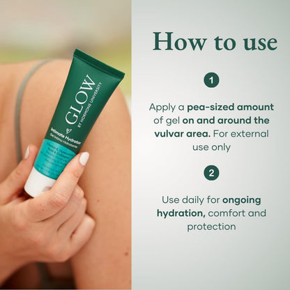 Glow Vaginal Moisturizer, Hormone-Free Intimate Hydrator, Vulva Gel with Collagen, Aloe Vera & Hyaluronic Acid, Helps Relieve Dryness, Itching & Burning - OBGYN Co-Developed UTI Protector