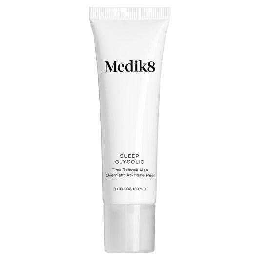 Medik8 Sleep Glycolic - Exfoliating Glycolic Acid At Home Face Peel - Night Cream for Face - Night Peel with Glycerin and Korean Clover - 1.0 oz