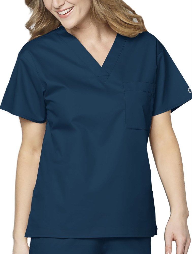 WonderWink Womens Unisex V-Neck Top Medical Scrubs Shirt, Caribbean Blue, 3X-Large US