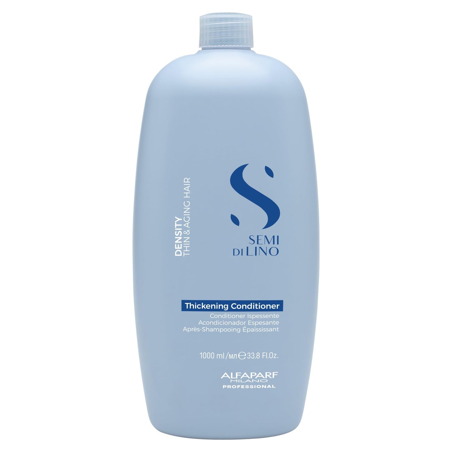 ALFAPARF MILANO Semi di Lino Density Thickening Conditioner - Peptides & Amido Acids - Fine & Thin Hair - Detangles, Softens - Adds Body & Volume for Revitalized, Youthful & Thicker Hair