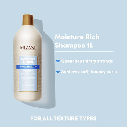 Mizani Moisture Fusion Moisture Rich Shampoo - Gently Cleanses & Conditions Hair, With Argan Oil, For Dry Hair