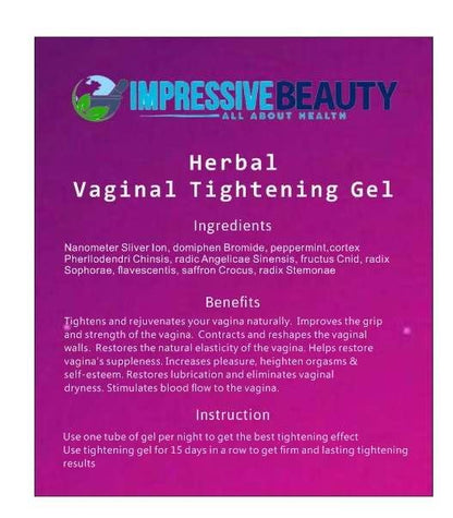 Impressive Beauty Premium Vaginal Tightening Gel Cream for Vag - Essential All Natural Feminine Care Rejuvenation Vag Tightening Product (5 Pack)