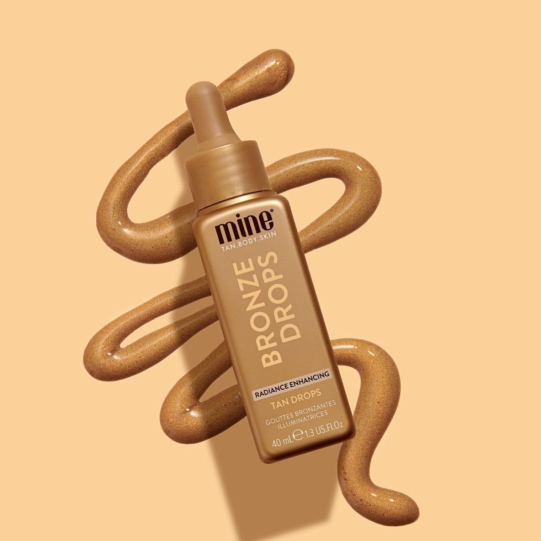 Minetan Bronzing Tan Drops | Radiance Enhancing Bronze Facial Self Tanning Serum - Daily Tanner Boosting Drops, Face & Body, Infused wtih Vitamin C, Hydrating, Radiant Skin Finish, 1.3 Fl Oz